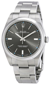 Rolex Pre Owned Oyster Perpetual 39 Dark Rhodium Dial